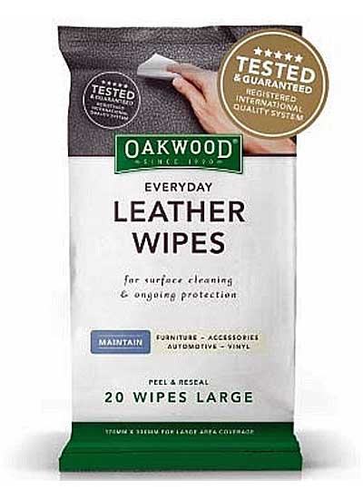 Oakwood Leather Polish Conditioner Wipes 20 Pack